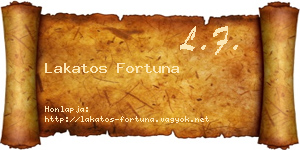Lakatos Fortuna névjegykártya