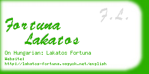 fortuna lakatos business card